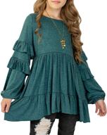 mitilly crewneck pleated babydoll pockets детская одежда для девочек: стильные топы, футболки и блузки для ваших маленьких модниц логотип