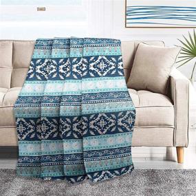 img 4 attached to 🛋️ Boho Chic Quilted Throw Blanket: 60x78 Inch for Bed, Couch, and Sofa - NEWLAKE