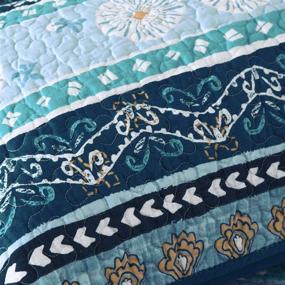 img 1 attached to 🛋️ Boho Chic Quilted Throw Blanket: 60x78 Inch for Bed, Couch, and Sofa - NEWLAKE