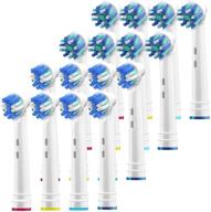 16 pack of compatible replacement brush heads for oral b braun electric toothbrushes - generic assorted 💡 brushes for oralb, including 8 cross and 8 floss - fits oral-b pro 1000, vitality, triumph, kids, and more! logo