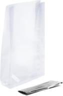 🛍️ clear cellophane treat party favour bags (125 pack) - 9" x 4" x 2" side gusset - perfect for candy, cookies, bakery, mugs - includes 125 silver twist ties logo