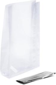 img 4 attached to 🛍️ Clear Cellophane Treat Party Favour Bags (125 Pack) - 9" x 4" x 2" Side Gusset - Perfect for Candy, Cookies, Bakery, Mugs - Includes 125 Silver Twist Ties