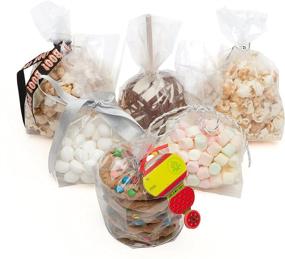 img 3 attached to 🛍️ Clear Cellophane Treat Party Favour Bags (125 Pack) - 9" x 4" x 2" Side Gusset - Perfect for Candy, Cookies, Bakery, Mugs - Includes 125 Silver Twist Ties