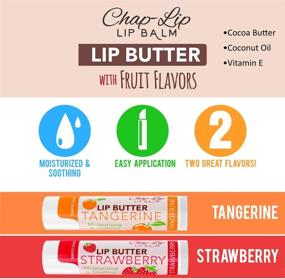 img 2 attached to 🍓 CHAP-LIP Lip Butter Lip Balm with Fruit Flavors, Cocoa Butter, Coconut Oil, Moisturizing Vitamin E, Total Hydration Treatment, and Soothing Lip Therapy (2 Pack - Strawberry & Tangerine) - Improved for SEO