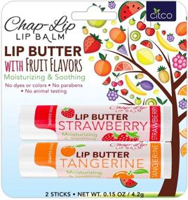 img 4 attached to 🍓 CHAP-LIP Lip Butter Lip Balm with Fruit Flavors, Cocoa Butter, Coconut Oil, Moisturizing Vitamin E, Total Hydration Treatment, and Soothing Lip Therapy (2 Pack - Strawberry & Tangerine) - Improved for SEO