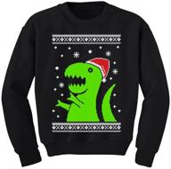 🦖 big trex santa ugly christmas sweatshirt dinosaur kids long sleeve t-shirt: festive fun for little ones! logo