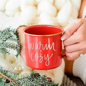 img 3 attached to 🎄 18oz Galvanized Steel Christmas Holiday Coffee Mugs with Quotes - Sweet Water Decor, Festive Coffee Cup for Women, Coworkers, Camping & Hot Chocolate - Seasonal Christmas Mug - Warm and Cozy