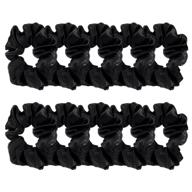 black satin hair scrunchies - set of 10 elastic hair bobbles scrunchies hair ties for kids and adults logo