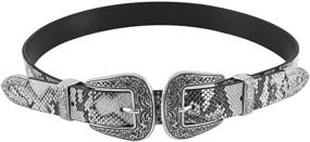 img 4 attached to 👩 Classic Western Style: Women's Black Double Leather Accessories for Belts