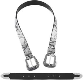 img 2 attached to 👩 Classic Western Style: Women's Black Double Leather Accessories for Belts