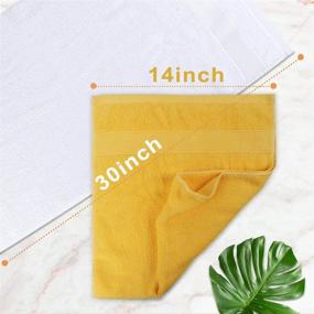 img 2 attached to 🛀 Years Calm 2 Pack Cotton Hand Towels: Premium Quality, Highly Absorbent Washcloths for Hotel Bathrooms - 13 x 29 Inch (White)