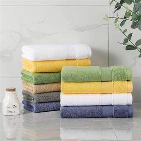 img 3 attached to 🛀 Years Calm 2 Pack Cotton Hand Towels: Premium Quality, Highly Absorbent Washcloths for Hotel Bathrooms - 13 x 29 Inch (White)