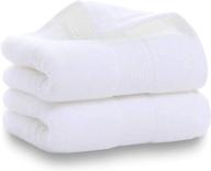 🛀 years calm 2 pack cotton hand towels: premium quality, highly absorbent washcloths for hotel bathrooms - 13 x 29 inch (white) logo