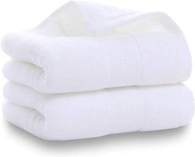 img 4 attached to 🛀 Years Calm 2 Pack Cotton Hand Towels: Premium Quality, Highly Absorbent Washcloths for Hotel Bathrooms - 13 x 29 Inch (White)