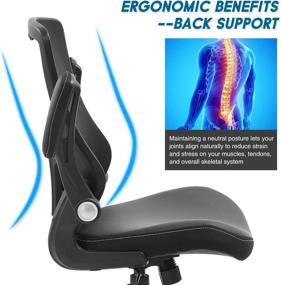 img 3 attached to Ergonomic Mid Back Computer Executive Adjustable