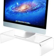 💻 clear acrylic computer stand - sturdy monitor riser, holds up to 50lbs - heavy duty desktop computer stand - ergonomic working логотип