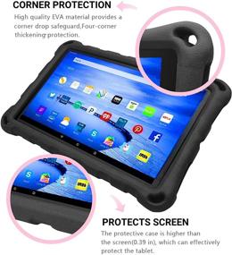 img 1 attached to 📱 Kids Tablet Case - OQDDQO 7 Inch, Lightweight Anti-Slip Shockproof Protective Cover for Kid-Friendly Tablet (Black)