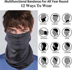 img 2 attached to 🏖️ Ristake Summer Sports Neck Gaiter Face Cover Mask with Ear Loops - Scarf Balaclava Bandana Headwear