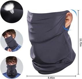 img 3 attached to 🏖️ Ristake Summer Sports Neck Gaiter Face Cover Mask with Ear Loops - Scarf Balaclava Bandana Headwear