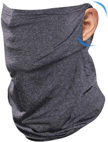 img 4 attached to 🏖️ Ristake Summer Sports Neck Gaiter Face Cover Mask with Ear Loops - Scarf Balaclava Bandana Headwear