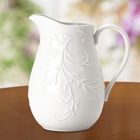 img 1 attached to 🍶 Exquisite Lenox Opal Innocence Carved Pitcher - Elegant 3.05 LB White Design