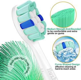 img 3 attached to 🦷 10-Pack Jiuzhoudeal Replacement Toothbrush Heads for Philips Sonicare C2 Plaque Control ProtectiveClean 4100 5100 6100 Electric Toothbrush HX9023