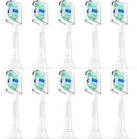 img 4 attached to 🦷 10-Pack Jiuzhoudeal Replacement Toothbrush Heads for Philips Sonicare C2 Plaque Control ProtectiveClean 4100 5100 6100 Electric Toothbrush HX9023
