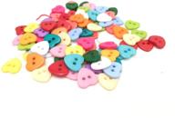 🧵 yansanido 100 pcs 13mm assorted color heart shaped buttons, candy color for sewing, scrapbooking, and diy crafts (2 holes heart 13mm) logo