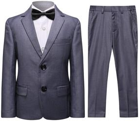 img 4 attached to Formal Suits Pieces Blazer Colors Boys' Clothing