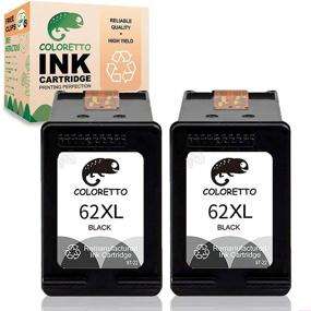 img 4 attached to 🖨️ COLORETTO Remanufactured Ink Cartridge Replacement for HP 62XL (2 Black) Combo Pack - Compatible with Envy 5540, 5542, 5640, 5642, Officejet 200c, 250, 258, 5742, 5743, 5744
