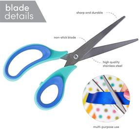 img 1 attached to 📎 Paperage Scissors: All-Purpose Stainless Steel, Durable and Sharp, Comfort Grip - Ideal for Crafting, Paper Making, and Office Activities - 3 ct Pack in Vibrant Fun Colors