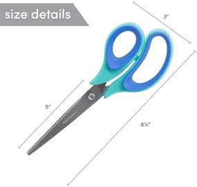 img 2 attached to 📎 Paperage Scissors: All-Purpose Stainless Steel, Durable and Sharp, Comfort Grip - Ideal for Crafting, Paper Making, and Office Activities - 3 ct Pack in Vibrant Fun Colors