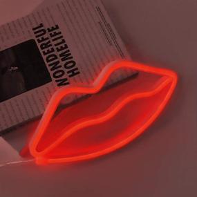 img 3 attached to 💋 Fierce Shaped Neon Signs: LED Safety Art Wall Decorative Lights with Battery Powered/USB - Perfect for Kids Gift, Baby Room, Wedding, Party, Christmas Decoration (Red Lip)