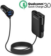 🚗 автомобильное зарядное устройство lecmark quick charge qc 3.0 с 4 портами usb - адаптер для зарядки переднего/заднего сиденья для смартфонов android и ios. логотип