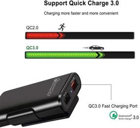 img 3 attached to 🚗 Автомобильное зарядное устройство LECMARK Quick Charge QC 3.0 с 4 портами USB - адаптер для зарядки переднего/заднего сиденья для смартфонов Android и iOS.