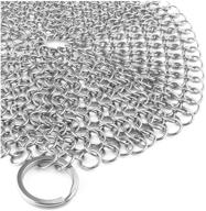 kitcast kcc316: premium stainless steel cast iron cleaner chainmail scrubber - complete guide with ebook for cast iron pans, dutch ovens, waffle irons, and more! logo