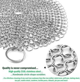 img 3 attached to KitCast KCC316: Premium Stainless Steel Cast Iron Cleaner Chainmail Scrubber - Complete Guide with eBook for Cast Iron Pans, Dutch Ovens, Waffle Irons, and More!