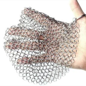 img 2 attached to KitCast KCC316: Premium Stainless Steel Cast Iron Cleaner Chainmail Scrubber - Complete Guide with eBook for Cast Iron Pans, Dutch Ovens, Waffle Irons, and More!