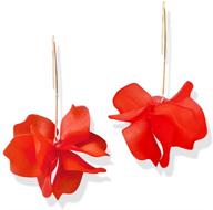 🌹 d.rosse boho rose petal dangle resin earrings - long drop acrylic tiered flower earrings - floral tassel earrings for women and girls logo