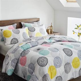 img 3 attached to 🛏️ Uozzi Bedding 7-Piece Queen Size Bed in a Bag - Colorful Dots Style - Soft Microfiber Reversible Comforter Set (Queen Size)