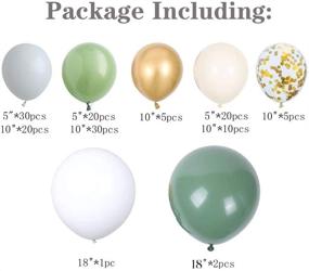 img 3 attached to GIHOO Sage Green Balloon Garland Arch Kit - Perfect Avocado Green Balloon Set for Festive Wedding, Birthday, Baby Shower & Party Decoration with Gold Metallic Latex & Confetti Balloons