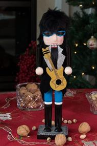 img 2 attached to 🎸 Clever Creations Guitarist 15 Inch Traditional Wooden Nutcracker: Festive Christmas Décor for Shelves and Tables