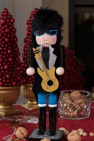 img 3 attached to 🎸 Clever Creations Guitarist 15 Inch Traditional Wooden Nutcracker: Festive Christmas Décor for Shelves and Tables