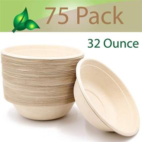 img 3 attached to 75-Pack of 32oz Large Eco Compostable Disposable Bowls - Plastic free, Perfect for Chili, Soup and More!