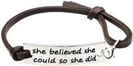 🌟 o.riya she believed she could so she did inspirational bracelets for women - expandable bangle bracelet with hearts charms logo