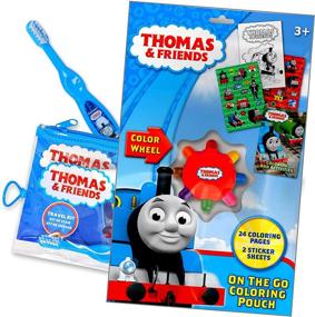 img 3 attached to 🚂 Convenient Thomas The Train Travel Kit: Toothbrush, Activity Set & More in Zippered Bag!