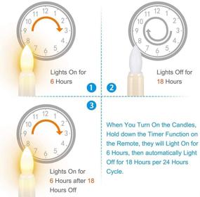 img 2 attached to 🕯️ Ymenow LED Taper Candles Set of 6: Remote-controlled Battery Operated Flameless Candlesticks with Silvery Holders for Christmas Decoration - Ivory White