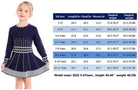 img 2 attached to 👗 SMILING PINKER Argyle Crewneck Knit Sweater Dress - Long Sleeve Winter Party Dress for Girls