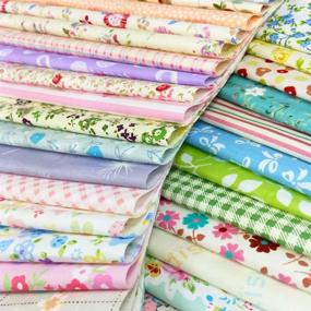 img 3 attached to 🧵 Flic-Flac 100% Cotton Quilting Fabric Squares - Precut Floral Fabrics for Craft DIY (10 x 10 inches, 60pcs)