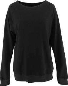 img 2 attached to 👚 PRETTODAY Women's Casual Solid Sweatshirts - Long Sleeve Crew Neck Tops for a Loose and Cozy Pullover Look